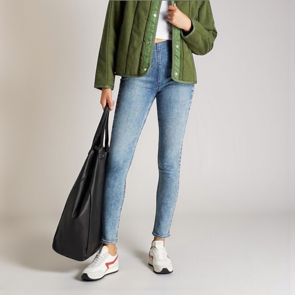 Rag & Bone Blue Pearl High Rise Pull On Jeans Skinny‎ Denim Leggings Size S